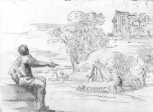 Копия картины "view of the acqua acetosa, rome" художника "тесси августино"