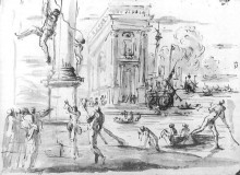 Картина "capriccio with the palazzo dei conservatori" художника "тесси августино"