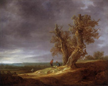 Копия картины "landscape with two oaks" художника "ван гоен жан"