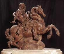 Репродукция картины "конная статуя короля людовика xiv" художника "бернини джан лоренцо"