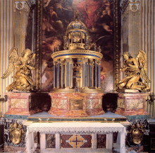 Репродукция картины "алтарь капеллы дель сакраменто" художника "бернини джан лоренцо"