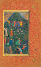 Копия картины "sultan hossein mirza in promenade (right part)" художника "бехзад кемаледдин"
