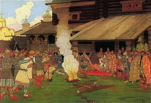 Копия картины "суд во время русской правды" художника "билибин иван"