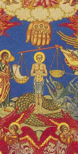 Копия картины "страшный суд. эскиз фрески для храма успения богородицы в ольшанах" художника "билибин иван"