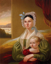 Репродукция картины "mrs. david steele lamme and son, william wirt" художника "бингем джордж калеб"