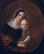 Картина "mrs george caleb bingham (sarah elizabeth hutchison) and son, newton" художника "бингем джордж калеб"