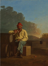 Копия картины "mississippi boatman" художника "бингем джордж калеб"