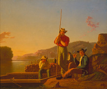 Копия картины "the wood-boat" художника "бингем джордж калеб"