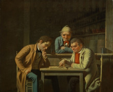 Копия картины "the checker players" художника "бингем джордж калеб"