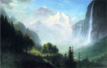 Картина "staubbach falls, near lauterbrunnen, switzerland" художника "бирштадт альберт"