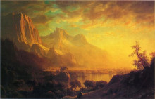 Репродукция картины "wind river, wyoming" художника "бирштадт альберт"
