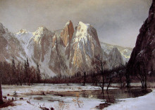 Репродукция картины "cathedral rock, yosemite valley, california" художника "бирштадт альберт"