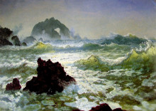 Репродукция картины "seal rock, california" художника "бирштадт альберт"