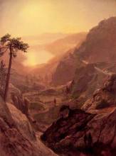 Репродукция картины "view of donner lake, california" художника "бирштадт альберт"