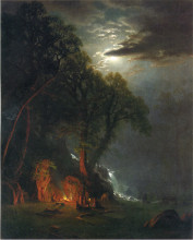 Репродукция картины "campfire site, yosemite" художника "бирштадт альберт"