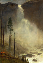 Репродукция картины "nevada falls" художника "бирштадт альберт"