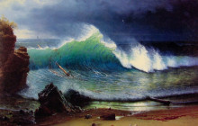 Репродукция картины "the shore of the turquoise sea" художника "бирштадт альберт"