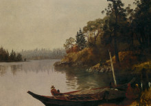 Репродукция картины "fishing on the northwest coast" художника "бирштадт альберт"