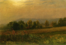 Репродукция картины "new england landscape" художника "бирштадт альберт"