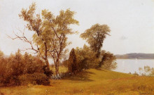 Копия картины "sailboats on the hudson at irvington" художника "бирштадт альберт"