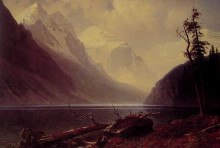 Репродукция картины "lake louise" художника "бирштадт альберт"