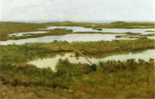 Репродукция картины "a river estuary" художника "бирштадт альберт"