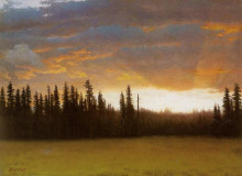 Репродукция картины "california sunset" художника "бирштадт альберт"