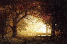 Копия картины "forest sunrise" художника "бирштадт альберт"