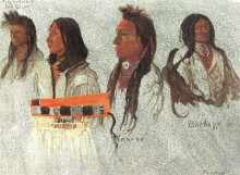 Картина "four indians" художника "бирштадт альберт"