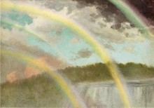 Репродукция картины "four rainbows over niagara" художника "бирштадт альберт"