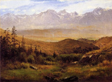 Репродукция картины "in the foothills of the mountains" художника "бирштадт альберт"