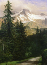 Копия картины "landscape with snow capped mountains" художника "бирштадт альберт"