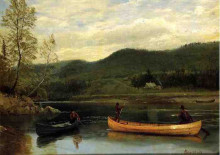 Копия картины "men in two canoes" художника "бирштадт альберт"