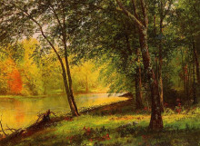 Репродукция картины "merced river, california" художника "бирштадт альберт"