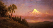Репродукция картины "mount st. helens, columbia river, oregon" художника "бирштадт альберт"