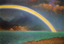 Репродукция картины "rainbow over jenny lake, wyoming" художника "бирштадт альберт"