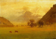 Репродукция картины "rhone valley" художника "бирштадт альберт"