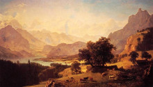 Репродукция картины "bernese alps, as seen near kusmach" художника "бирштадт альберт"