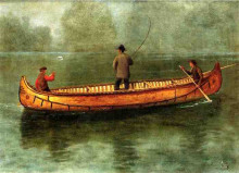 Картина "fishing from a canoe" художника "бирштадт альберт"