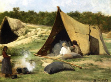 Репродукция картины "indian camp" художника "бирштадт альберт"
