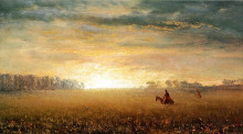 Репродукция картины "sunset of the prairies" художника "бирштадт альберт"