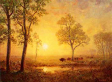 Копия картины "sunset on the mountain" художника "бирштадт альберт"