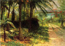 Репродукция картины "tropical landscape" художника "бирштадт альберт"
