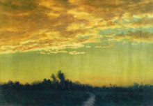 Картина "twilight over the path" художника "бирштадт альберт"