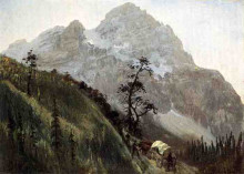Репродукция картины "western trail, the rockies" художника "бирштадт альберт"