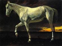 Картина "white horse and sunset" художника "бирштадт альберт"