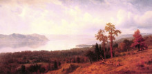 Репродукция картины "view of the hudson looking across the tappan zee towards hook mountain" художника "бирштадт альберт"