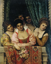 Картина "ladies on a balcony" художника "блаас эжен де"