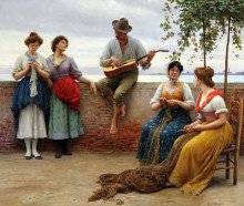 Картина "the serenade" художника "блаас эжен де"