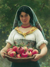 Картина "girl with pomegranates" художника "блаас эжен де"